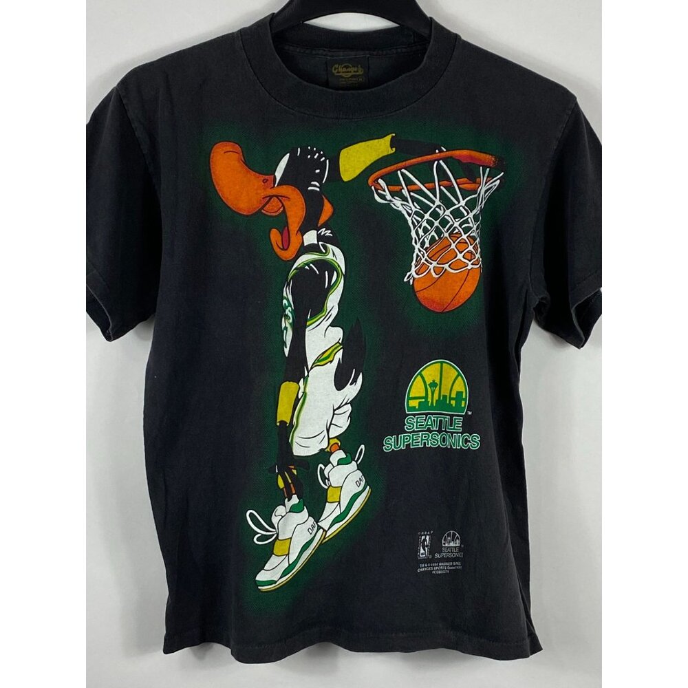 VNTG Changes Daffy Duck Seattle Supersonics NBA Tee Shirt M Single Stitch D803